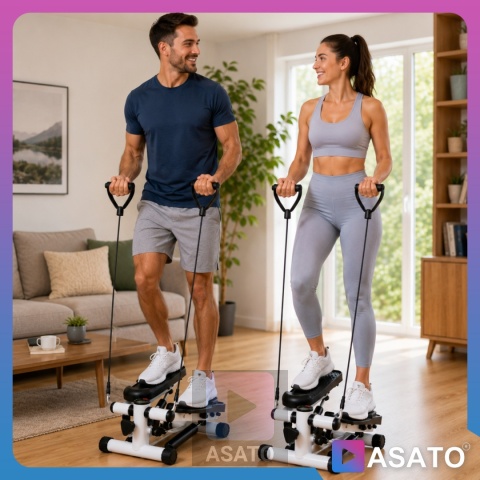 Stepper Skrętny z Linkami Steper Do Ćwiczeń z Linkami Ekspanderami + licznik LCD
