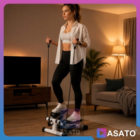 Stepper Skrętny z Linkami Steper Do Ćwiczeń z Linkami Ekspanderami + licznik LCD