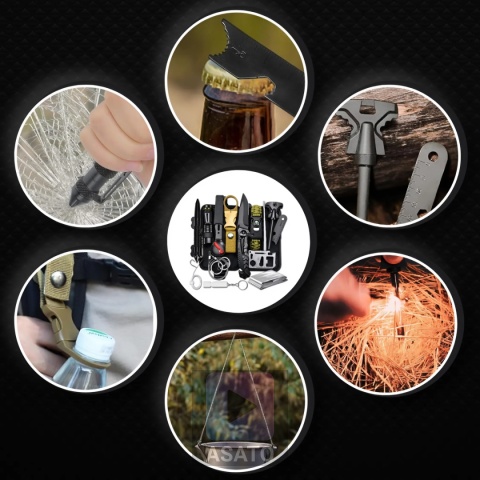 Wojskowy zestaw survivalowy niezbędnik do przeżycia survival 30w1 multitool