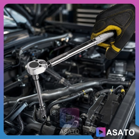Klucz Dynamometryczny do Kół ASATO® 1/2" 28-210Nm 3 Nasadki Przedłużka Walizka Blokada Momentu ASATO®