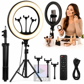 Lampa Pierścieniowa LED 240W Ring 45cm Duża ze Statywem 220cm do Telefonu Makijaż YouTube