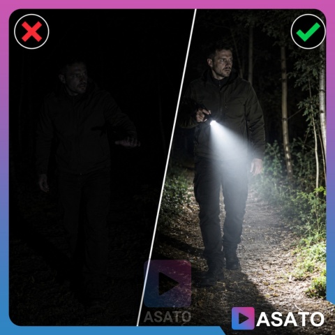 Latarka Taktyczna 2w1 LED + UV Survivalowa Zoom Wojskowa Akumulatorowa z Ładowarką