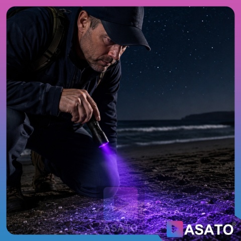 Latarka Taktyczna 2w1 LED + UV Survivalowa Zoom Wojskowa Akumulatorowa z Ładowarką