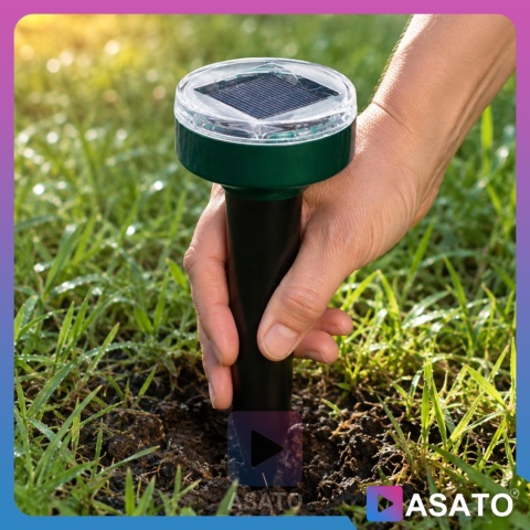 Odstraszacz Na Krety Gryzonie Nornicec ASATO® - Solarny Zestaw 4 szt. - Zasięg 3400m² - IP44 Wodoodporny