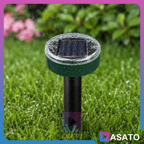 Odstraszacz Na Krety Gryzonie Nornicec ASATO® - Solarny Zestaw 4 szt. - Zasięg 3400m² - IP44 Wodoodporny