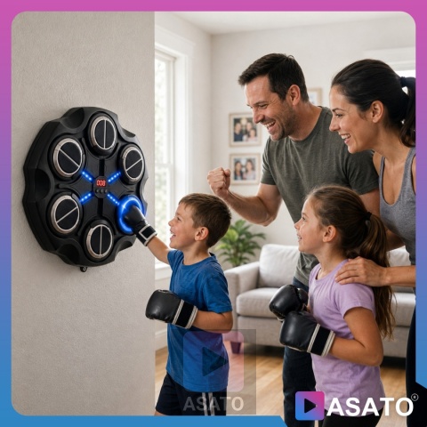 Tarcza do Boksowania Bezprzewodowa Bluetooth Rekawice Przyssawki zestaw ASATO®